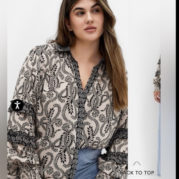 City Chic “Dreamweaver” floral botanical print blouse size 14 - Picture 3 of 10